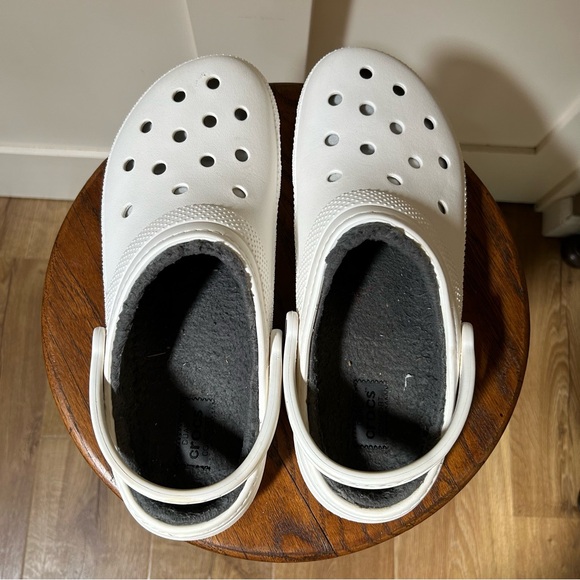CROCS Men’s Shoes Classic Lined Dual Comfort Clogs WHITE Gray Size 12 - Picture 5 of 6